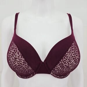 Victoria's Secret Perfect Shape Lace Bra Wine 32DDD